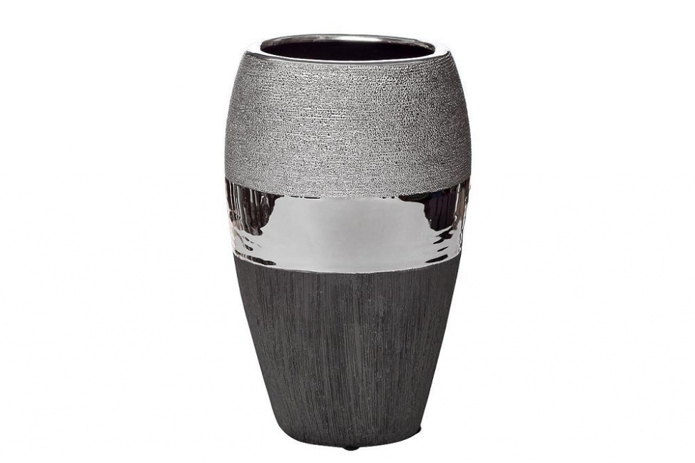 Ваза керамическая черно-серебристая 18h2373m-2