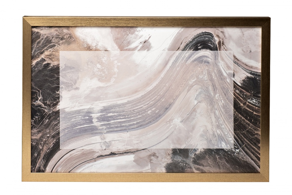 Холст "Мрамор" 46х69 см, паспарту, багет золотой